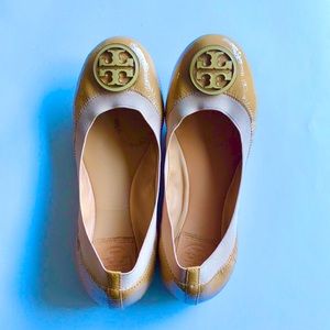 Tory Burch Patent Leather Caroline Flats Size 6